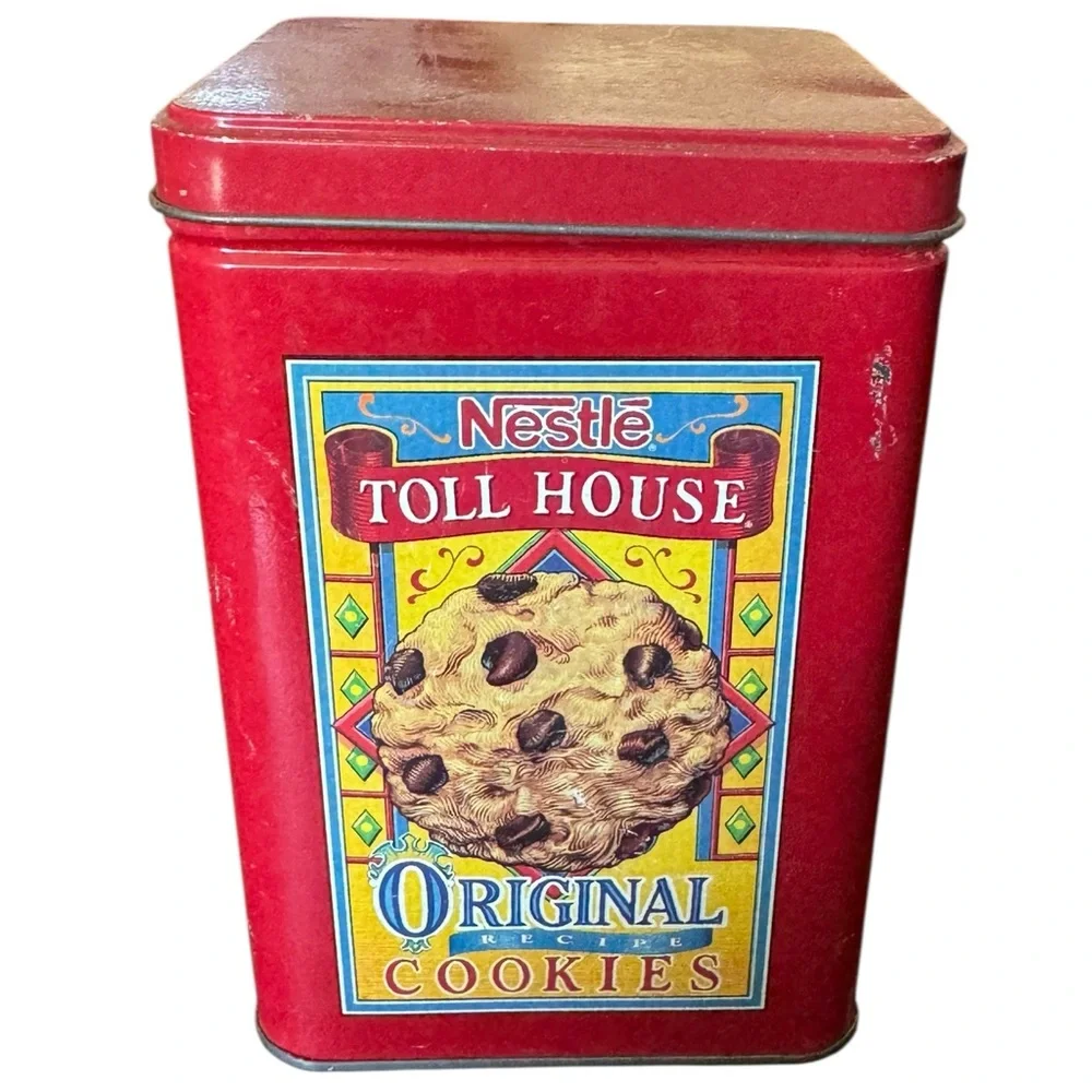 Nestle Tollhouse Red Morsels Vintage Tin Container